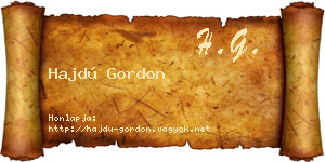 Hajdú Gordon névjegykártya